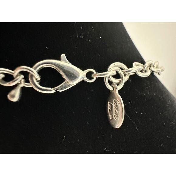 Cookie Lee Vintage Silver Tone Hammered Style Statement Necklace - Picture 5 of 5